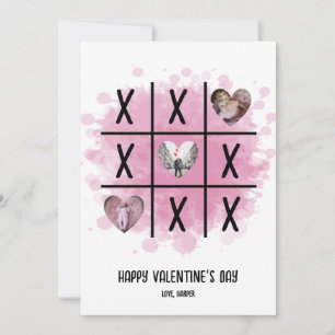 Tic Tac Toe Valentine Photo Holiday Card