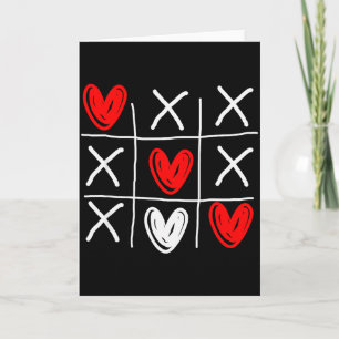 Tic Tac Toe Valentines Day Love Heart In Love Coup Card