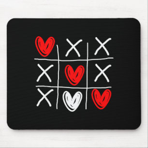 Tic Tac Toe Valentines Day Love Heart In Love Coup Mouse Pad