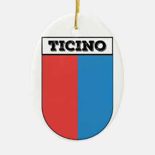 Ticino, Coat of Arms. Cantons of Switzerland Ceramic Ornament