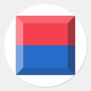 Ticino Flag Gem Classic Round Sticker