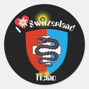 Ticino Schweiz Suisse Svizzera Svizra Aufkleber Classic Round Sticker