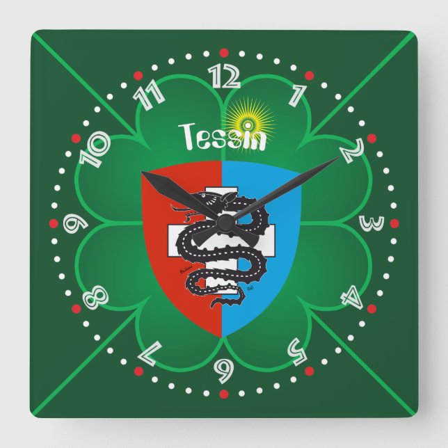 Ticino Schweiz Suisse Svizzera Svizra Uhr Square Wall Clock (Front)