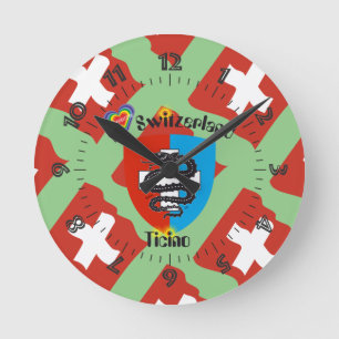Ticino Switzerland Suisse Svizzera Svizzera Round Clock