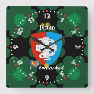 Ticino Switzerland Suisse Svizzera Svizzera Square Wall Clock