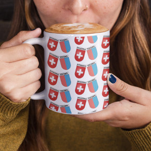 Ticino, Switzerland. Swiss & Canton Coats of Arms Mug