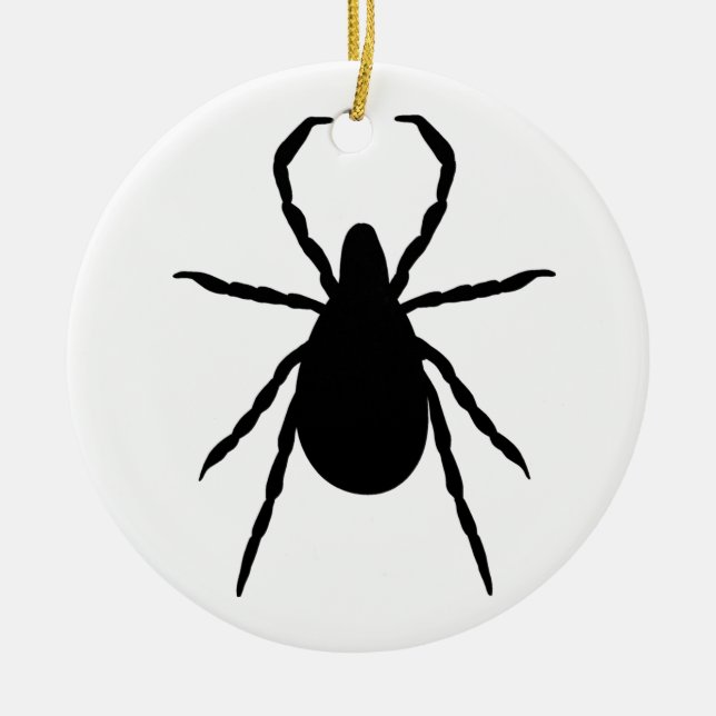 Tick Ceramic Tree Decoration (Front)