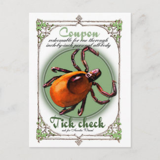 Tick Check Coupon, postcard size