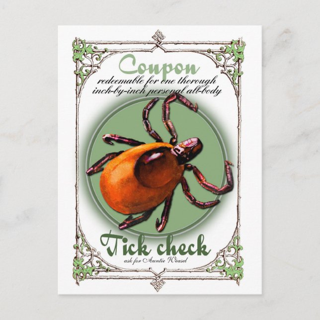 Tick Check Coupon, postcard size (Front)