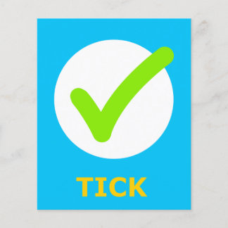 TICK Flashcard for Initial T 1 Syllable Word