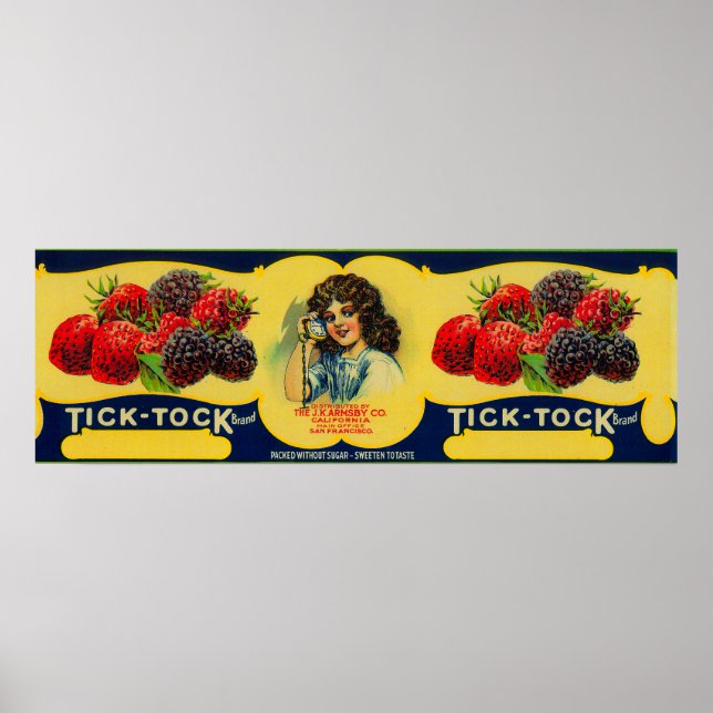 Tick Tock Berry Label Poster (Front)