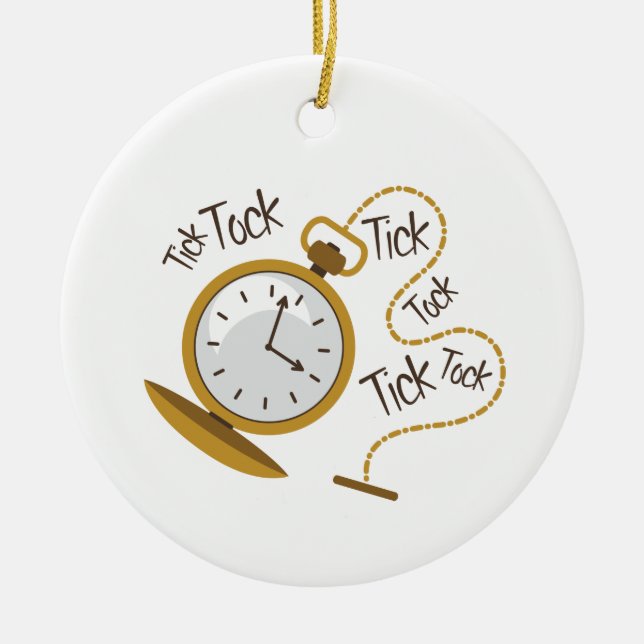 Tick Tock Ceramic Ornament (Front)