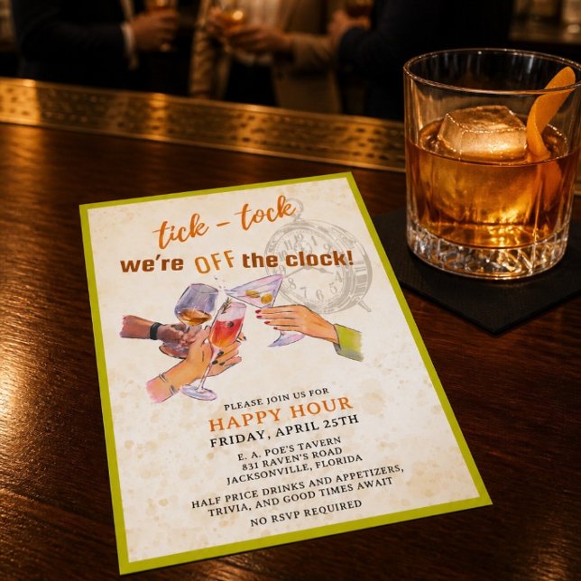 Tick-Tock Happy Hour Invitation (Creator Uploaded)