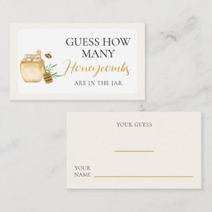 Ticket Bee Themed Baby Shower Guessing Game  Enclosure Card