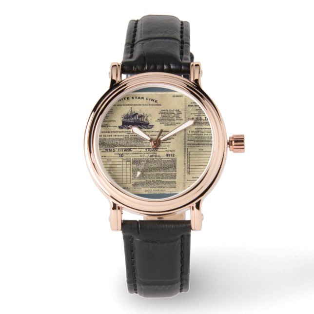 Ticket for RMS Titanic Watch (Front)