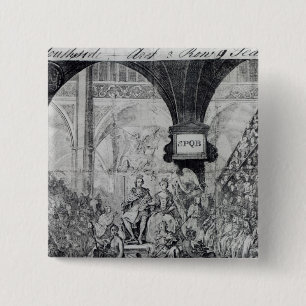 Ticket for the Coronation of George III 15 Cm Square Badge