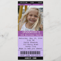 Ticket Invitation (Purple) Photo -Theatre/Movie
