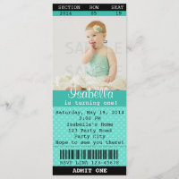 Ticket Invitation (Turquoise) Photo -Movie/Theatre