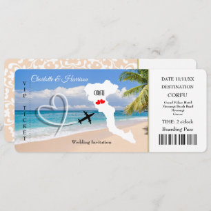 Ticket Pass Wedding  Destination Corfu Invitation