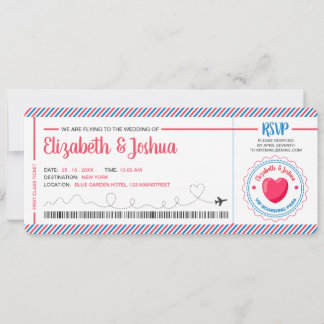 Ticket Plane Invitation Postcard Theme