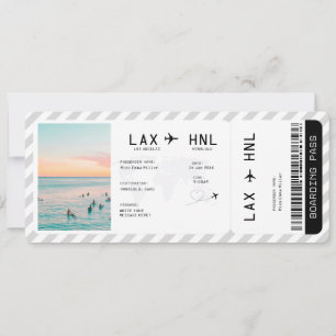 Ticket Plane Surprise Trip Travel Boarding Pass Invitation