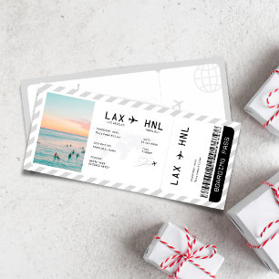 Ticket Plane Surprise Trip Travel Boarding Pass Invitation