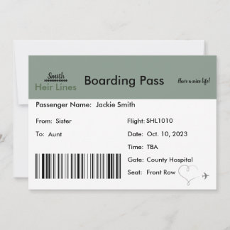 Ticket Pregnancy Announcement for Family