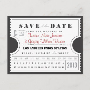 Ticket Punch Card Save the Date