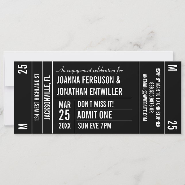 Ticket Stub Party Invitation (Front)