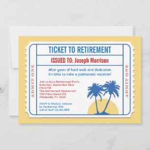 Ticket Style Retirement Invitation