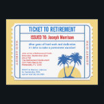 Ticket Style Retirement Invitation<br><div class="desc">This fun and eye-catching invitation is ideal to celebrate a retirement party with a tropical flair. It features a ticket looking design with palm trees and a sunset. Add your own wording.</div>