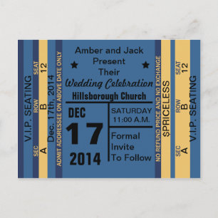 Ticket To Fun Save The Date Postcard