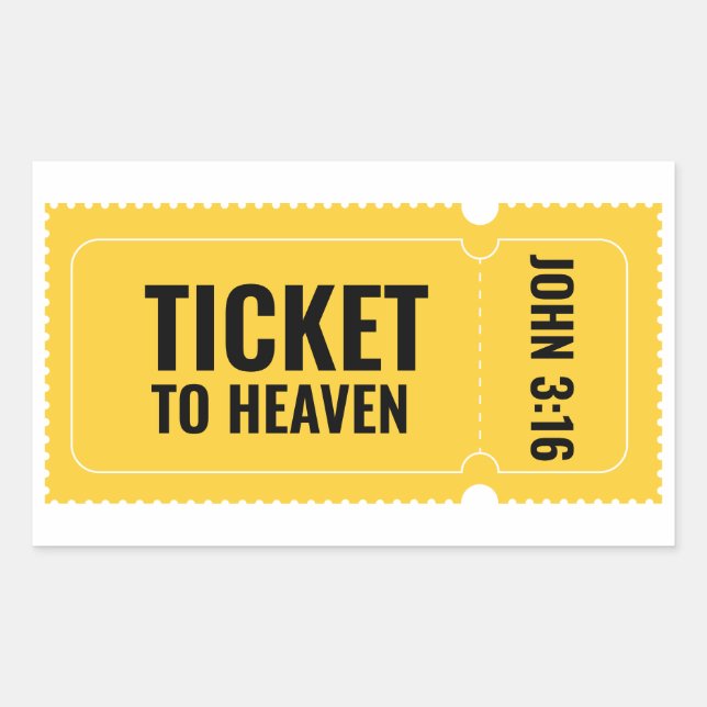 Ticket to heaven rectangular sticker (Front)