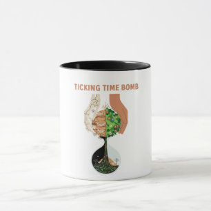 Ticking Time Bomb Earth Hourglass Environmental  Mug
