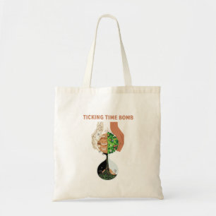 Ticking Time Bomb Earth Hourglass Environmental  Tote Bag