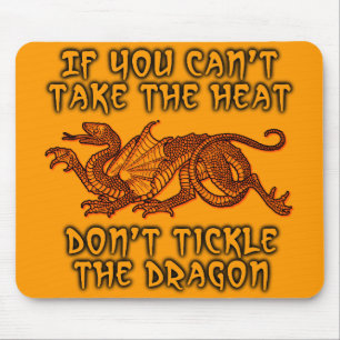 Tickle The Dragon Funny Mousepad Humour