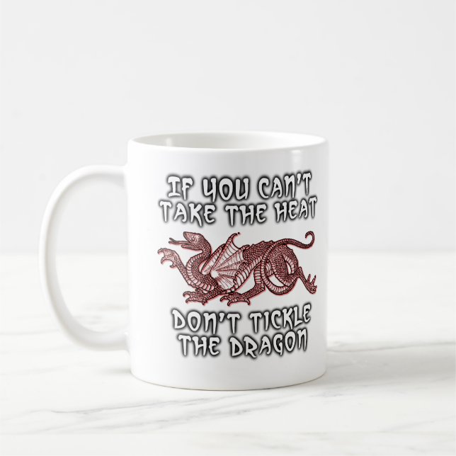 Tickle The Dragon Funny Mug Humour (Left)