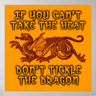 Tickle The Dragon Funny Poster Humour