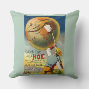 Tickle the Earth - Victorian trade card Cushion