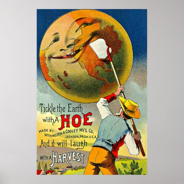 Tickle the Earth - Victorian trade card Poster (Front)