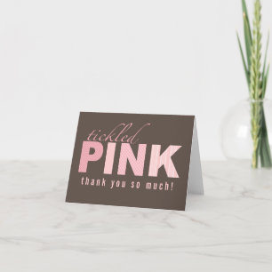 Tickled Pink Baby Girl Thank You Note Card