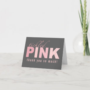 Tickled Pink Baby Girl Thank You Note Card