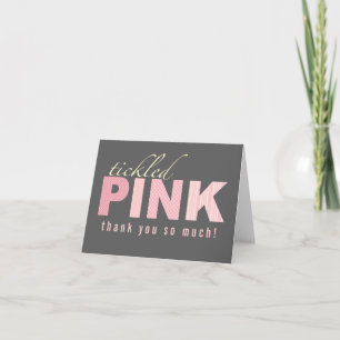 Tickled Pink Baby Girl Thank You Note Card