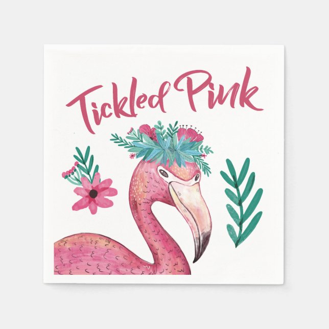 Tickled Pink Baby Shower Napkins (Front)