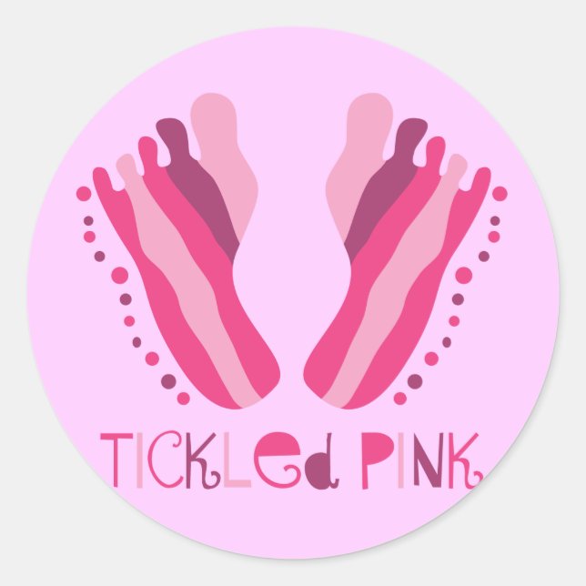 Tickled Pink Classic Round Sticker (Front)