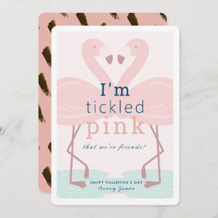 Tickled Pink Flamingo Pink Valentine's Day Card