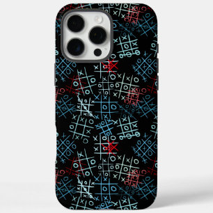 tictactoe pattern.BW.B BG iPhone 16 Pro Max Case