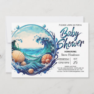 Tidal Beach Baby Shower Invitation