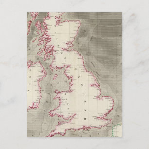 Tidal chart British Seas Postcard