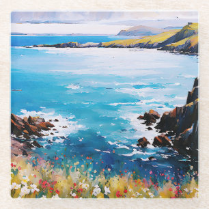 Tidal Dreams and Meadow Breezes Glass Coaster